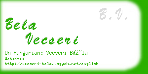 bela vecseri business card